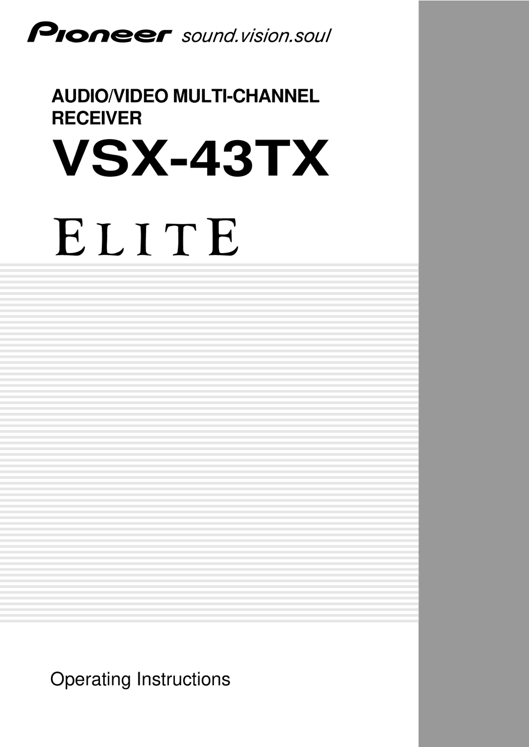 Pioneer VSX-43TX operating instructions 