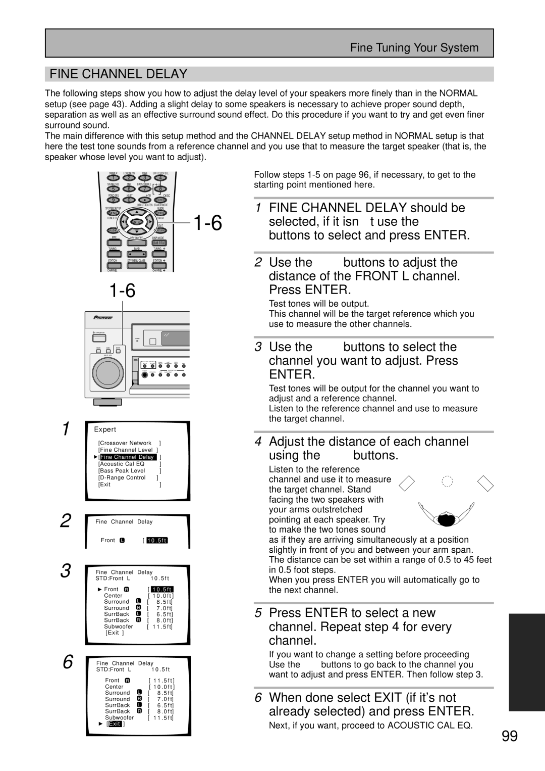 Pioneer VSX-45TX manual Fine Channel Delay 