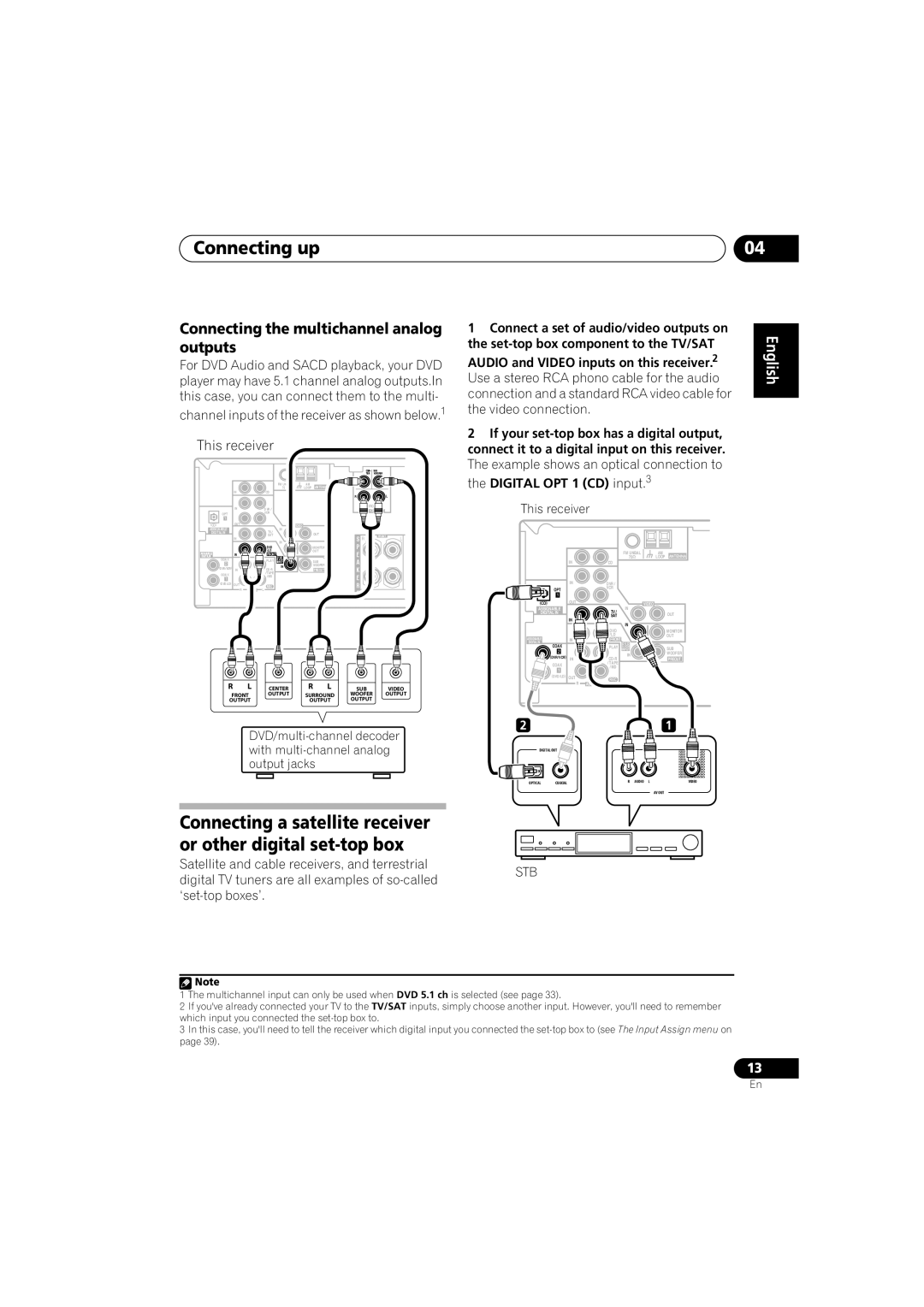 Pioneer VSX-516-S/-K operating instructions Connecting up, Connecting the multichannel analog outputs 