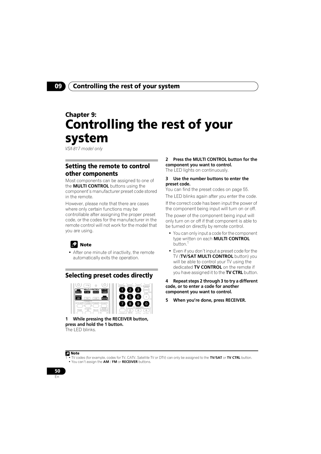 Pioneer VSX-517-S/-K manual Controlling the rest of your system Chapter, Setting the remote to control other components 