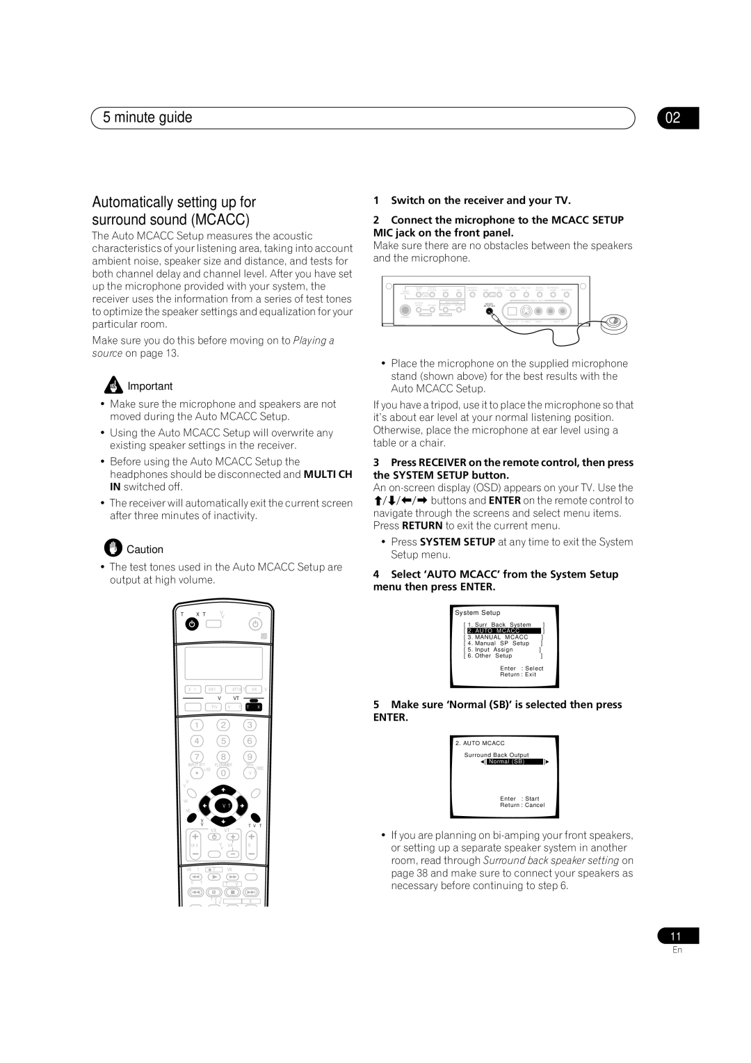 Pioneer VSX-52TX manual Make sure ‘Normal SB’ is selected then press, Enter 