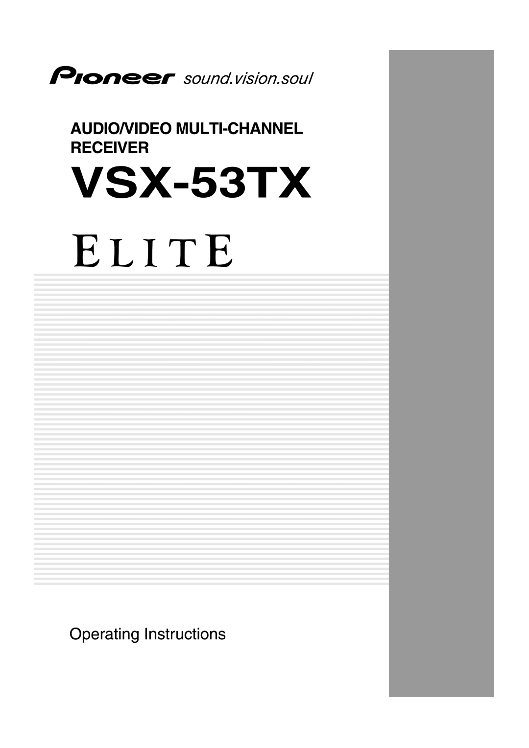 Pioneer VSX-53TX manual 