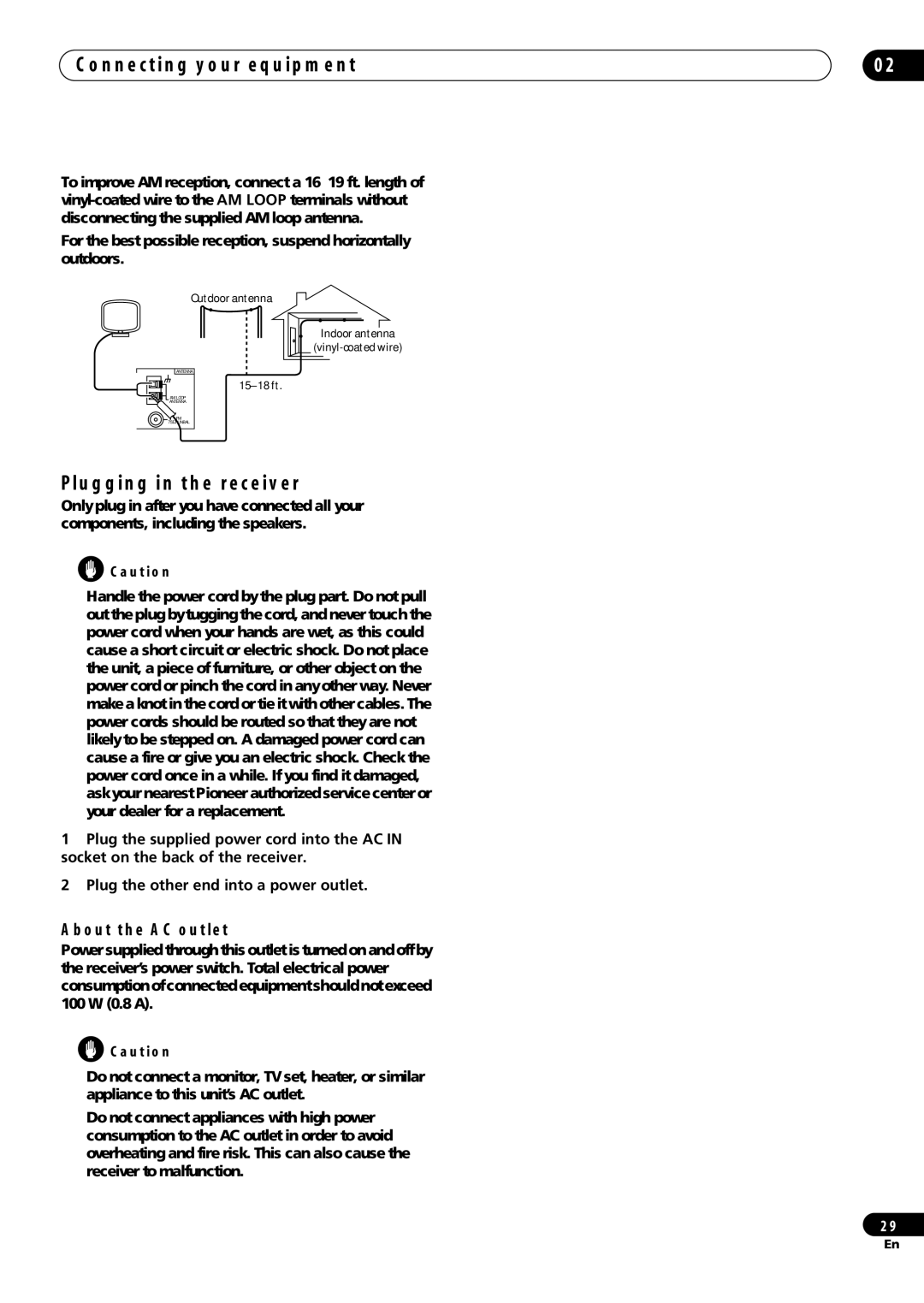 Pioneer VSX-59TXi operating instructions Plugging in the receiver, About the AC outlet 