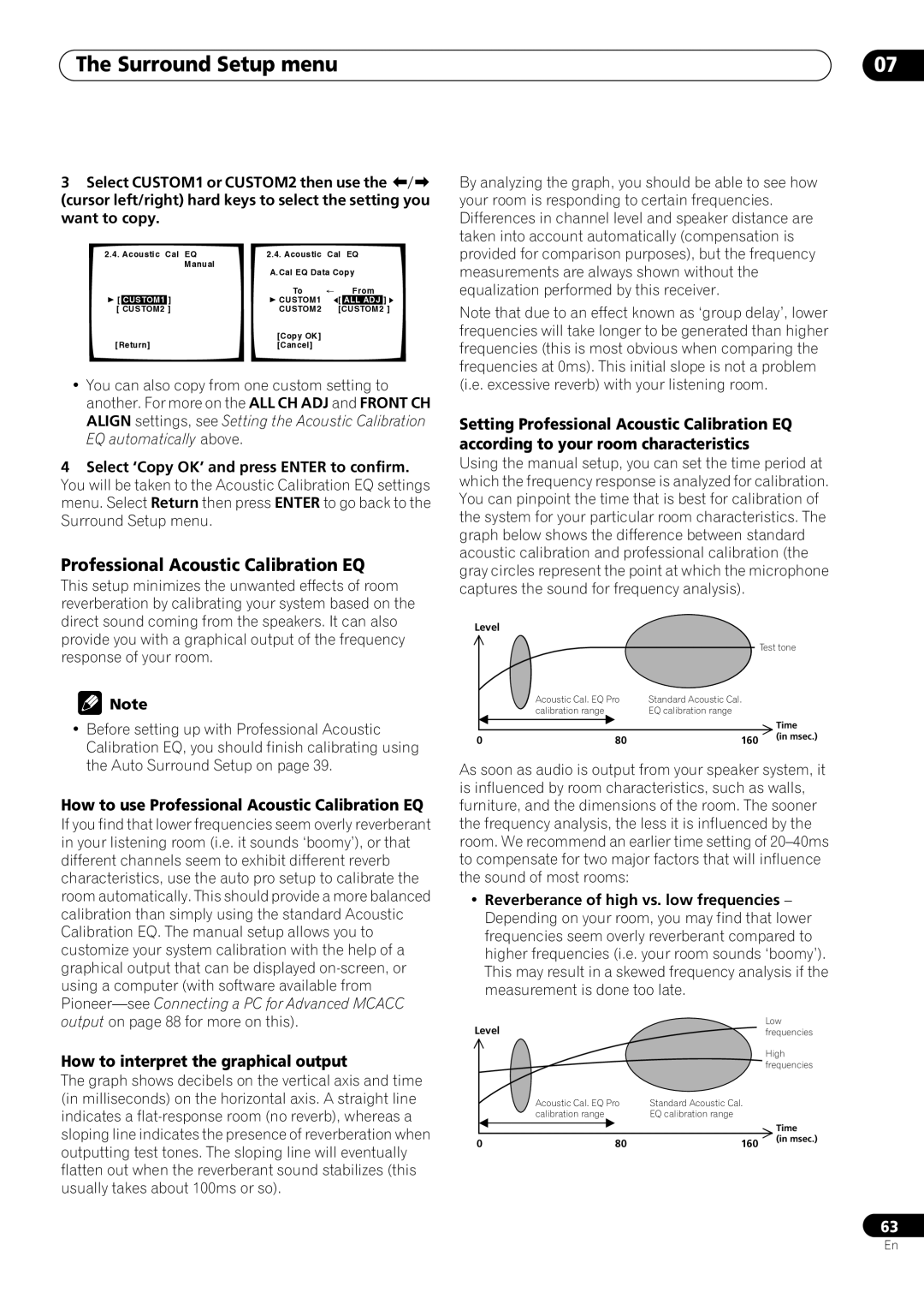 Pioneer VSX-59TXi How to use Professional Acoustic Calibration EQ, How to interpret the graphical output 