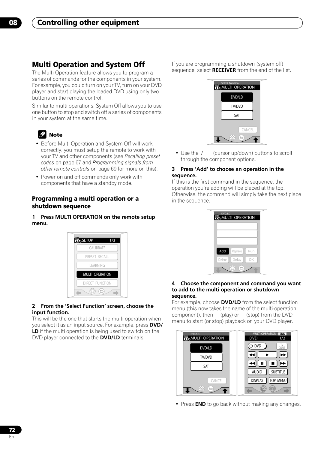 Pioneer VSX-59TXi operating instructions Controlling other equipment Multi Operation and System Off 