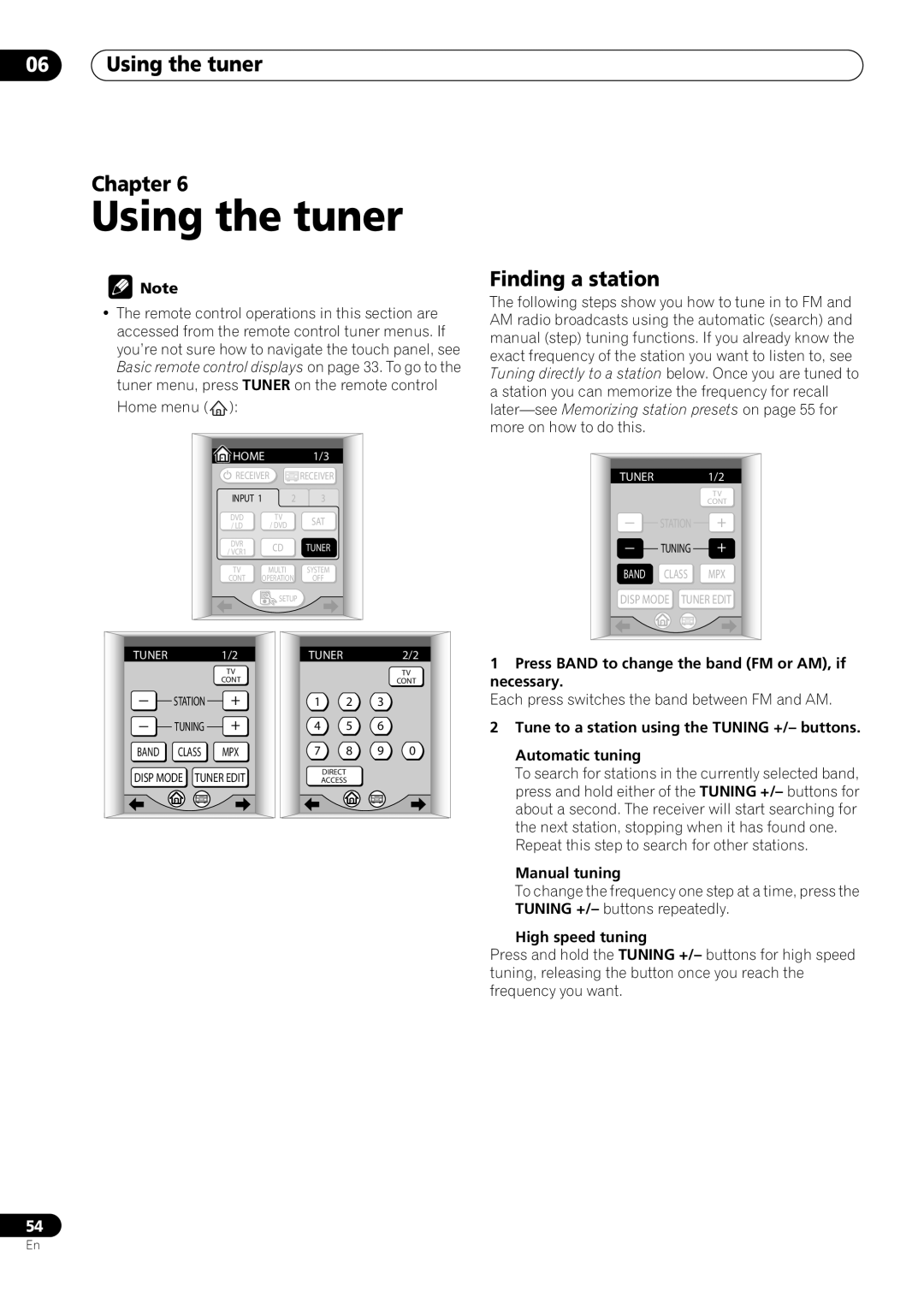 Pioneer VSX-59TXi operating instructions 06Using the tuner Chapter, Finding a station 