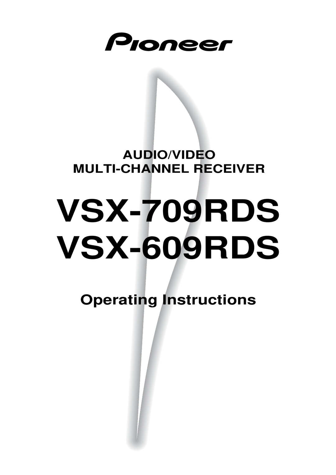 Pioneer manual VSX-709RDSVSX-609RDS 