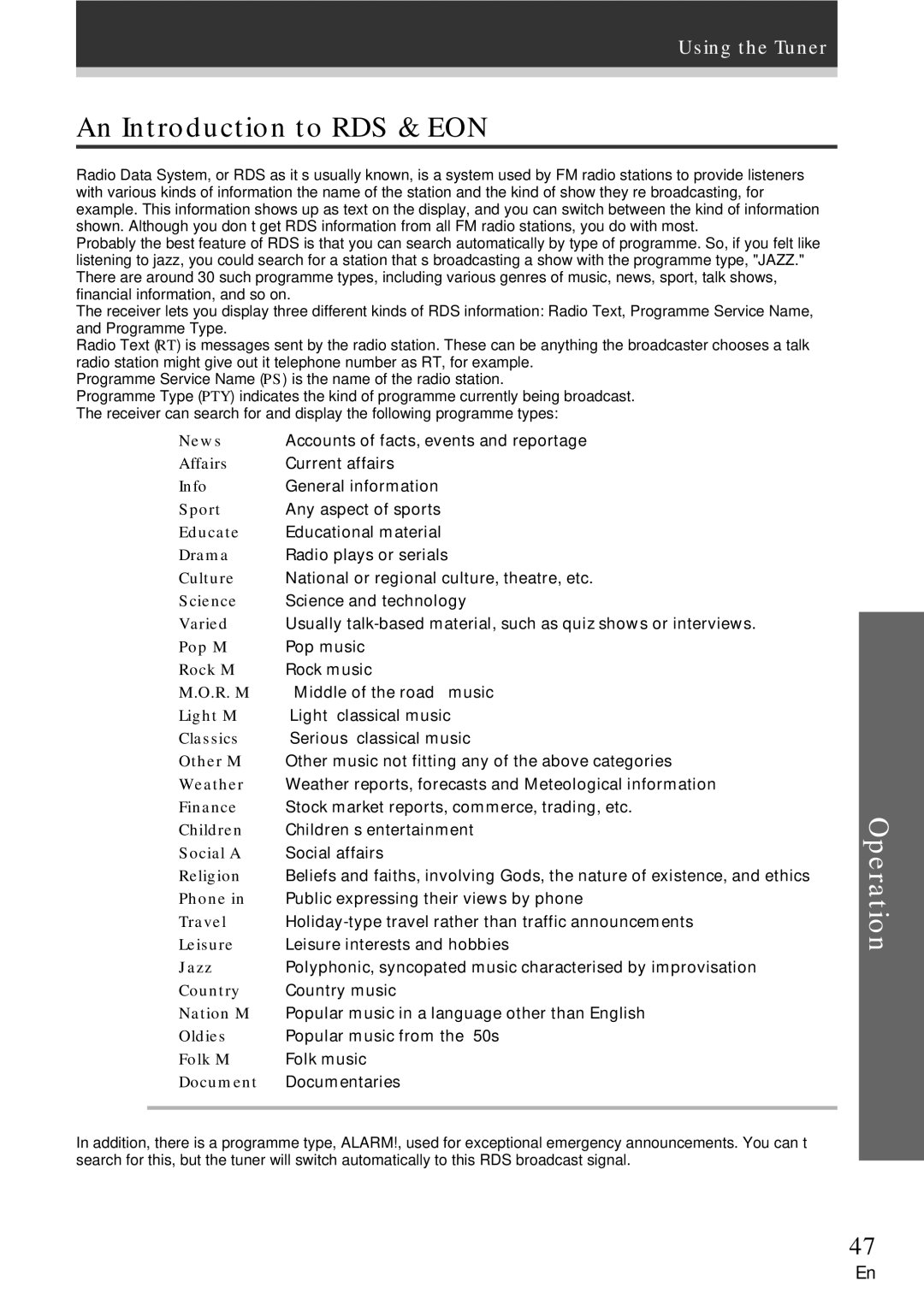 Pioneer VSX-609RDS, VSX-709RDS manual An Introduction to RDS & EON, Document 