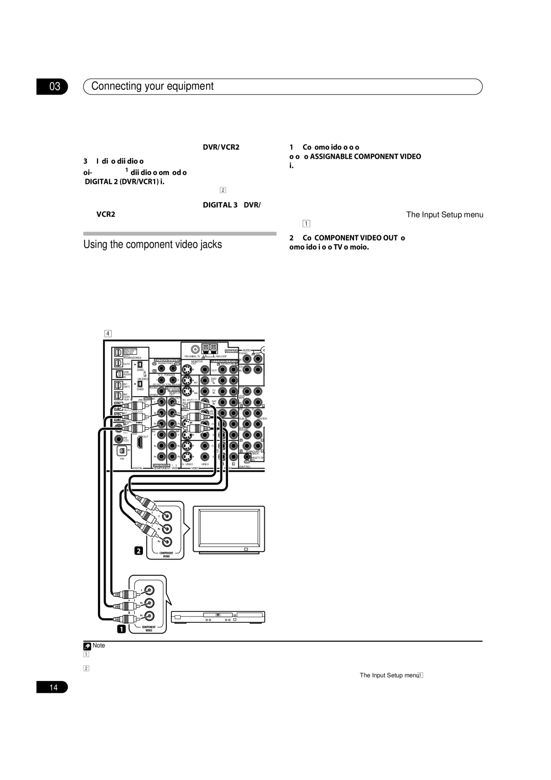 Pioneer VSX-74TXVi-S manual Using the component video jacks, For a second recorder, use the DVR/VCR2 outputs, DVD player 