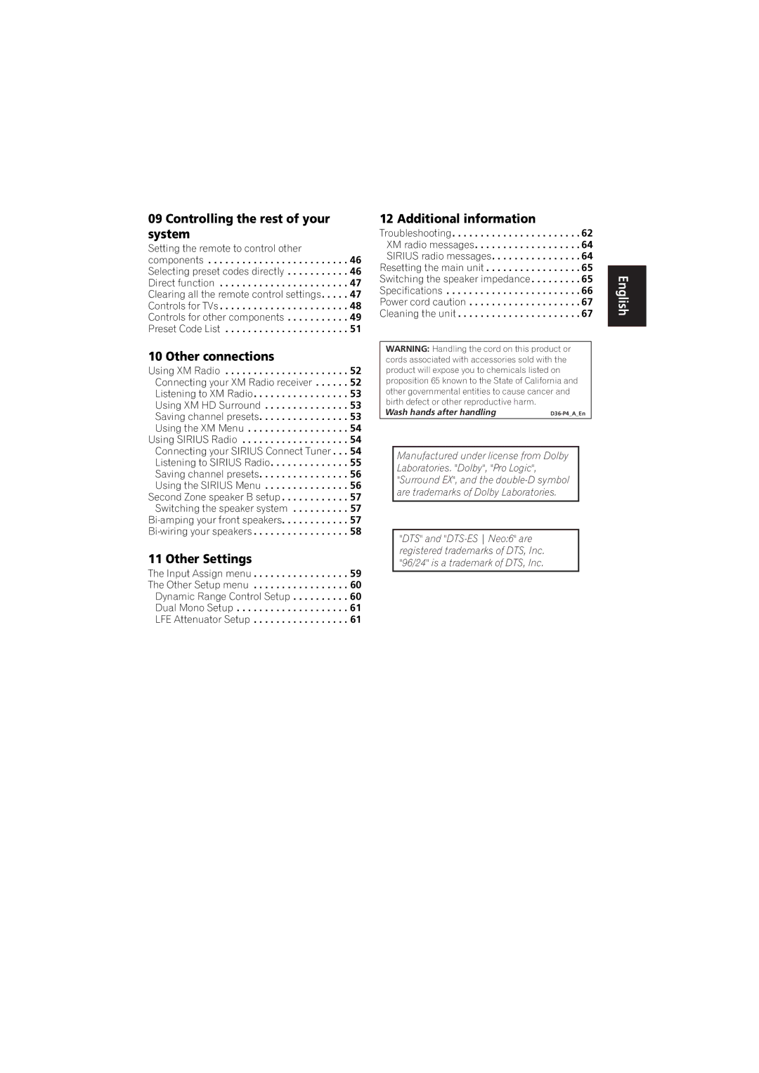 Pioneer VSX-817-S/-K Controlling the rest of your system, Other connections, Other Settings, Additional information 