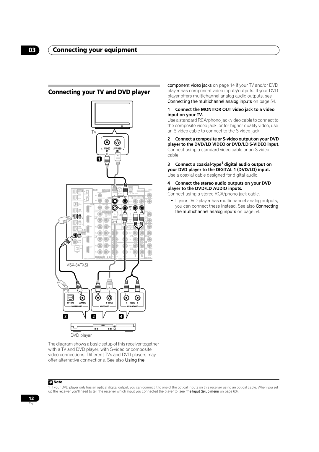 Pioneer VSX-84TXSI, VSX-82TXS-S, VSX-84TXSi-S manual Connecting your equipment Connecting your TV and DVD player, 324 