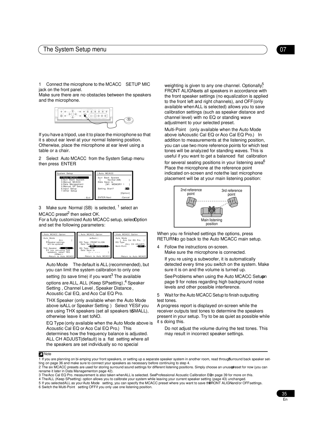 Pioneer VSX-84TXSi-S, VSX-84TXSI, VSX-82TXS-S manual System Setup menu, Memory 