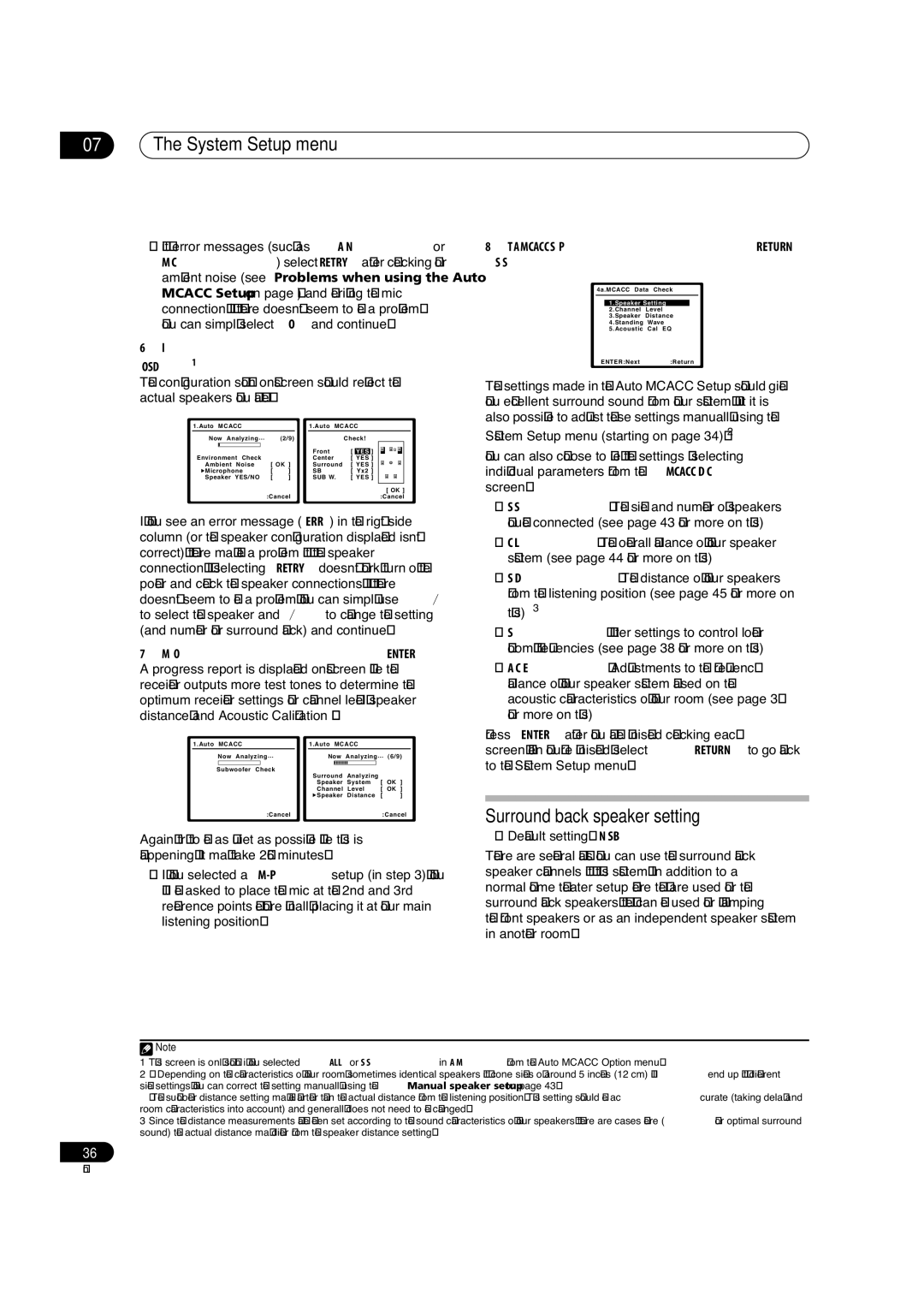 Pioneer VSX-84TXSI, VSX-82TXS-S, VSX-84TXSi-S Surround back speaker setting, Make sure ‘OK’ is selected, then press Enter 