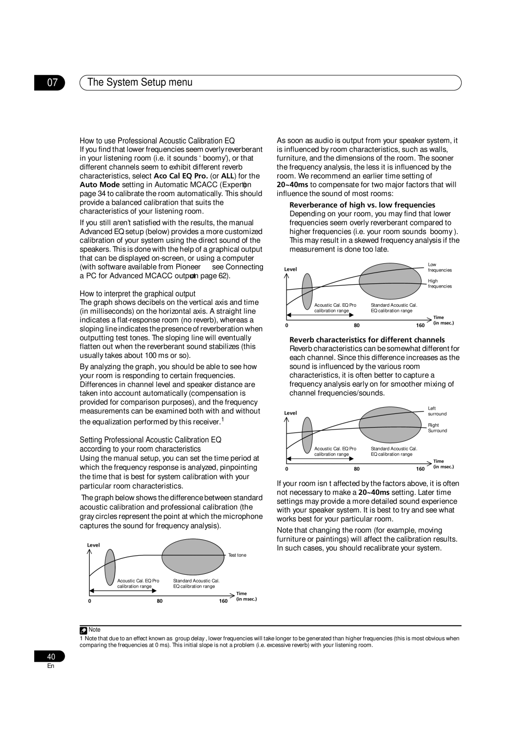 Pioneer VSX-84TXSI, VSX-82TXS-S How to use Professional Acoustic Calibration EQ, How to interpret the graphical output 