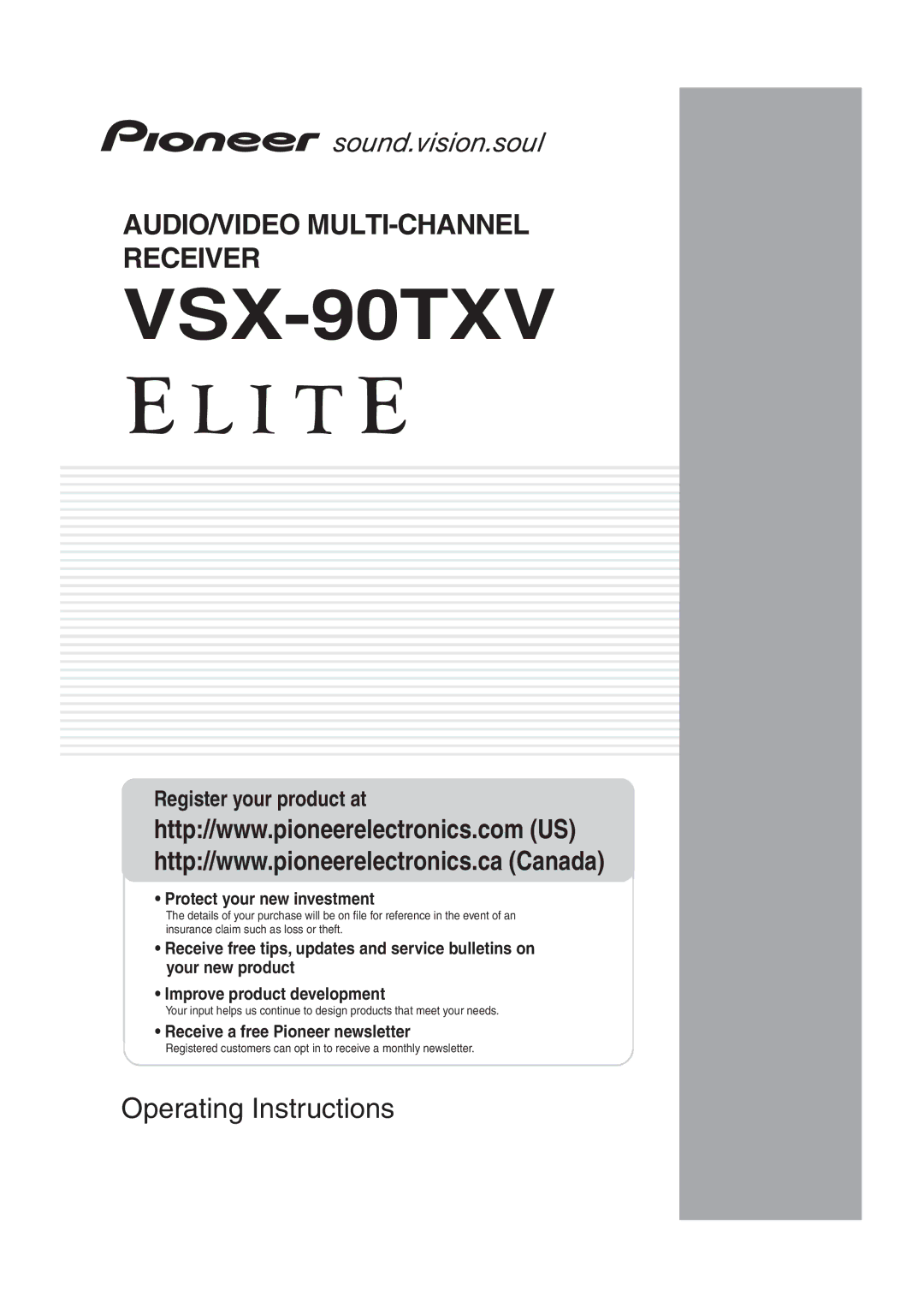 Pioneer VSX-90TXV operating instructions 