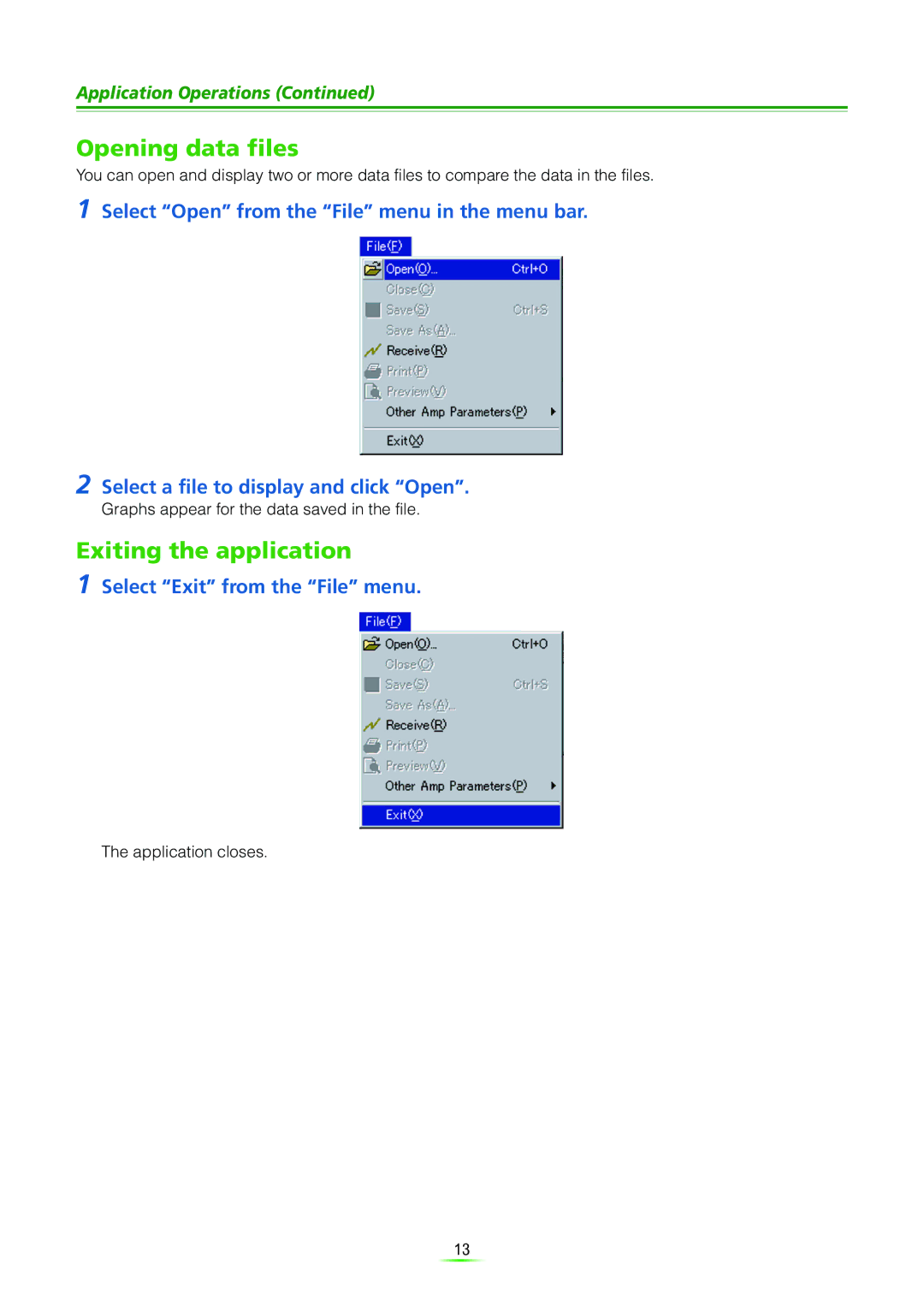 Pioneer VSX-9120TXH-K manual Opening data files, Exiting the application 