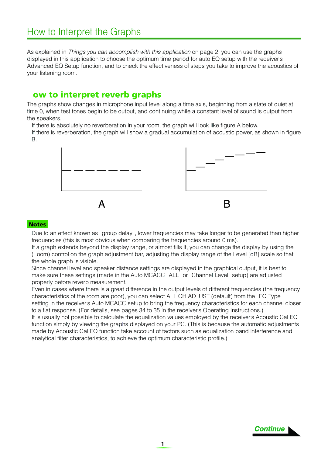 Pioneer VSX-9120TXH-K manual How to Interpret the Graphs, How to interpret reverb graphs 