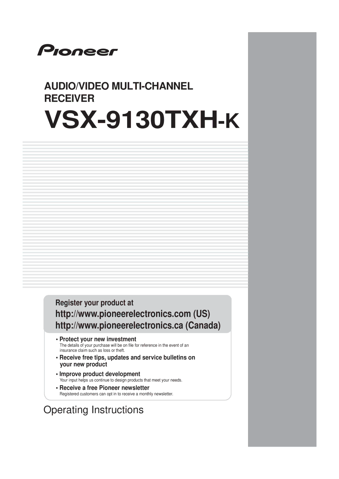 Pioneer VSX-9130TXH-K manual 