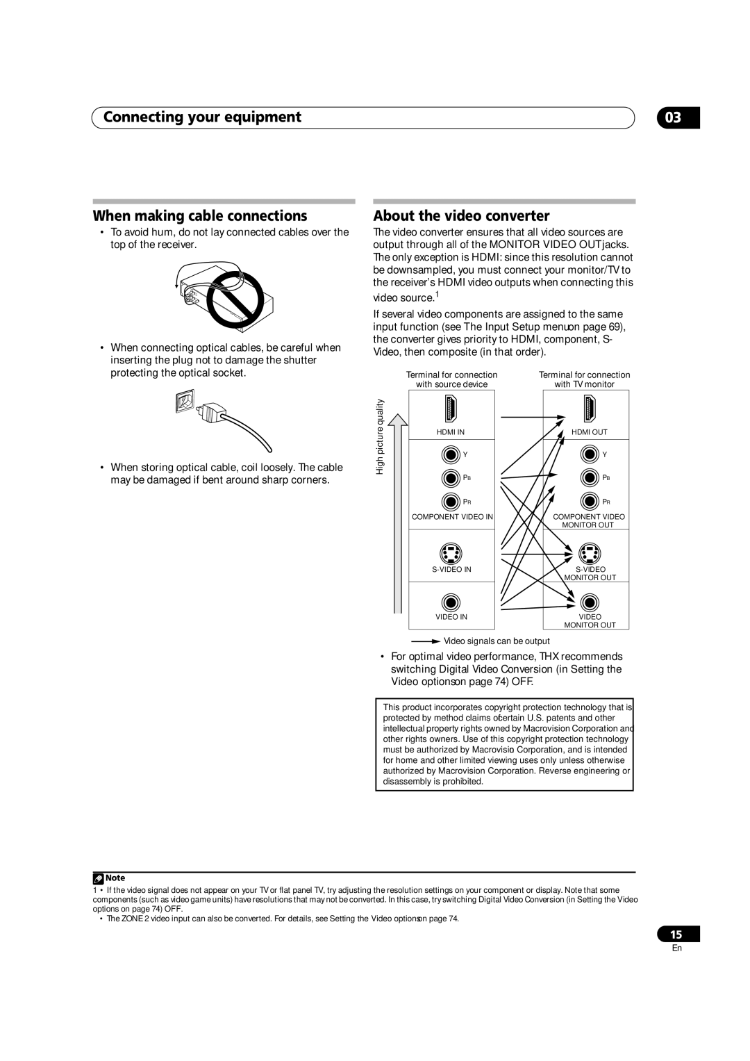 Pioneer VSX-9130TXH-K manual About the video converter, Connecting your equipment 