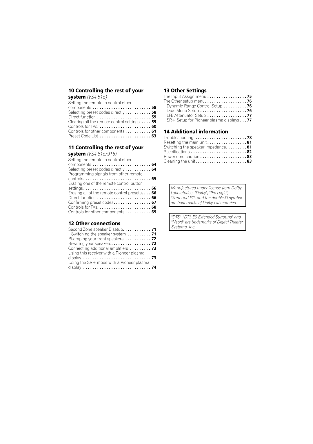 Pioneer VSX-915-S/-K manual Controlling the rest of your system VSX-515, Controlling the rest of your system VSX-815/915 