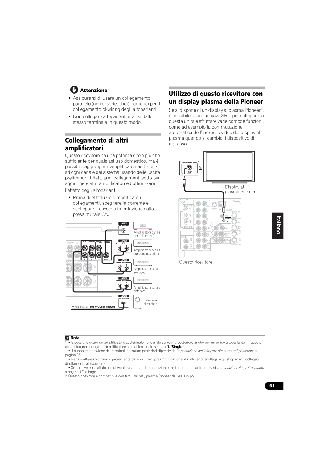 Pioneer VSX-916-K, VSX-916-S operating instructions Collegamento di altri amplificatori 