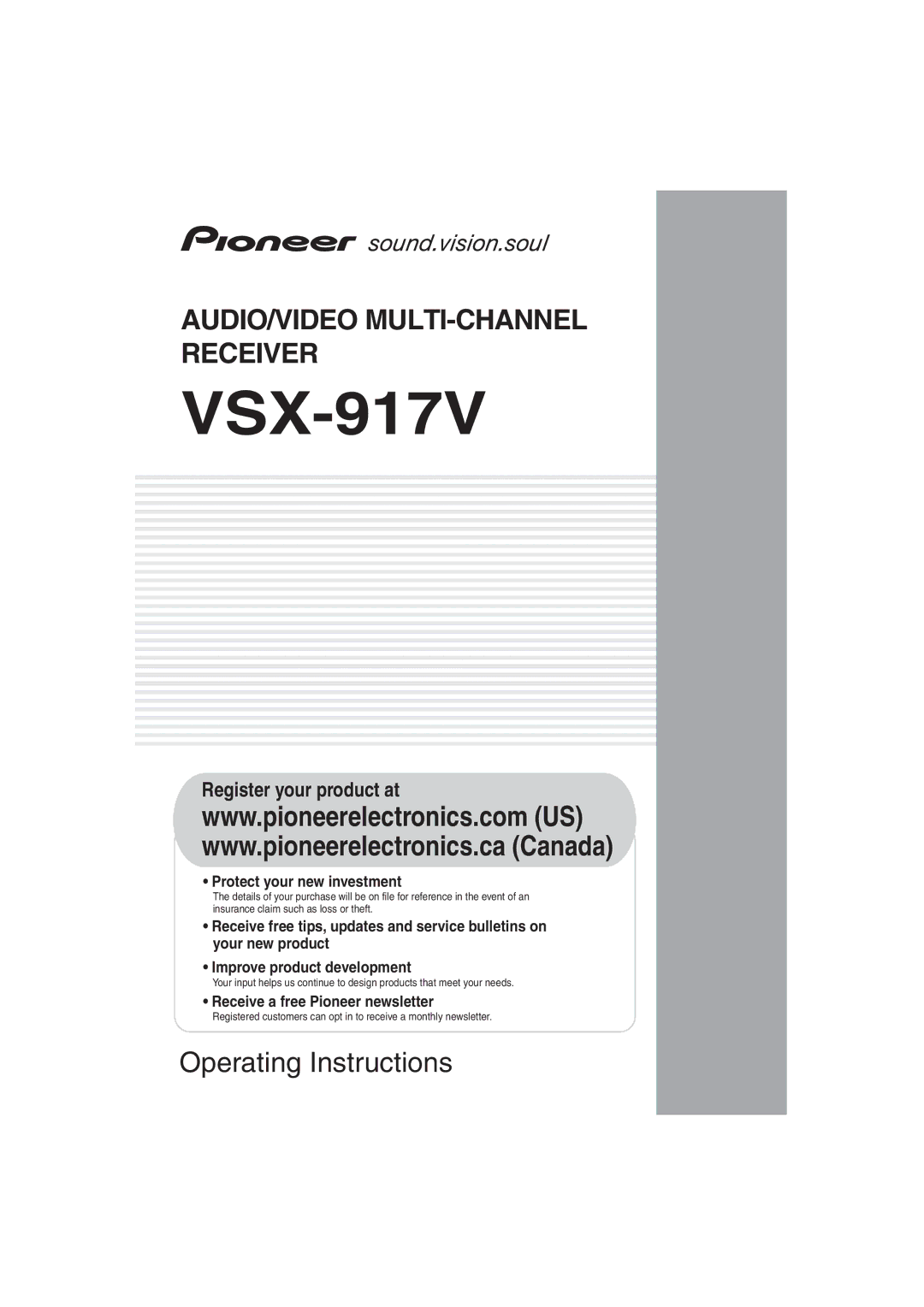 Pioneer VSX-917V manual 