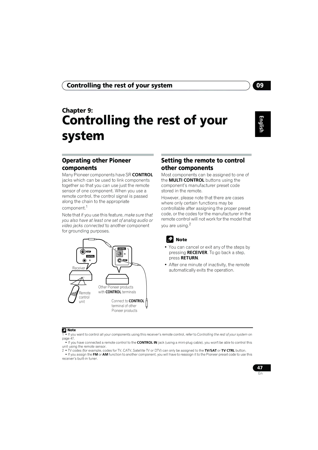 Pioneer VSX-917V manual Controlling the rest of your system Chapter, Operating other Pioneer components 