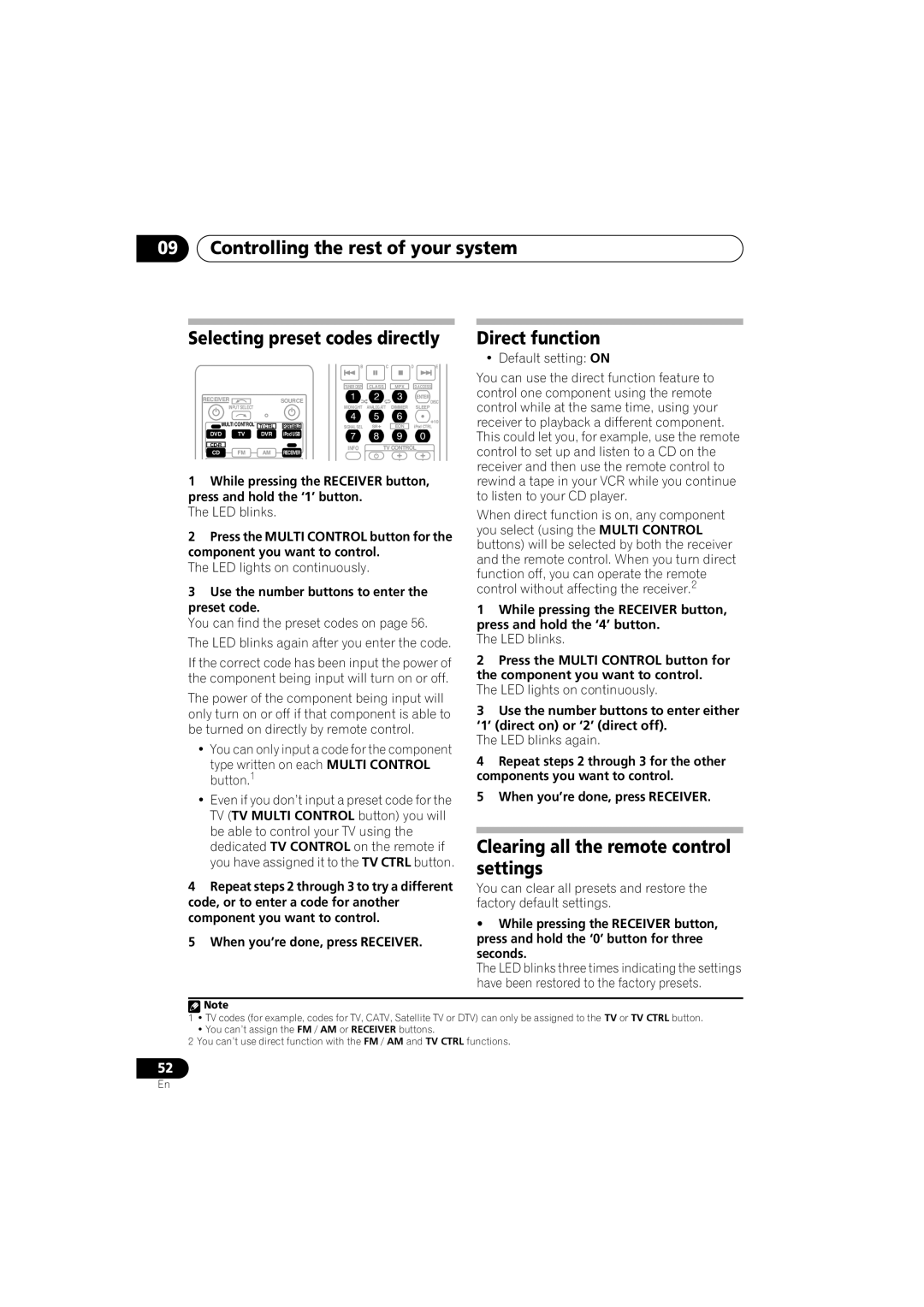 Pioneer VSX-918V-K, VSX-818V-K Clearing all the remote control settings, Use the number buttons to enter the preset code 