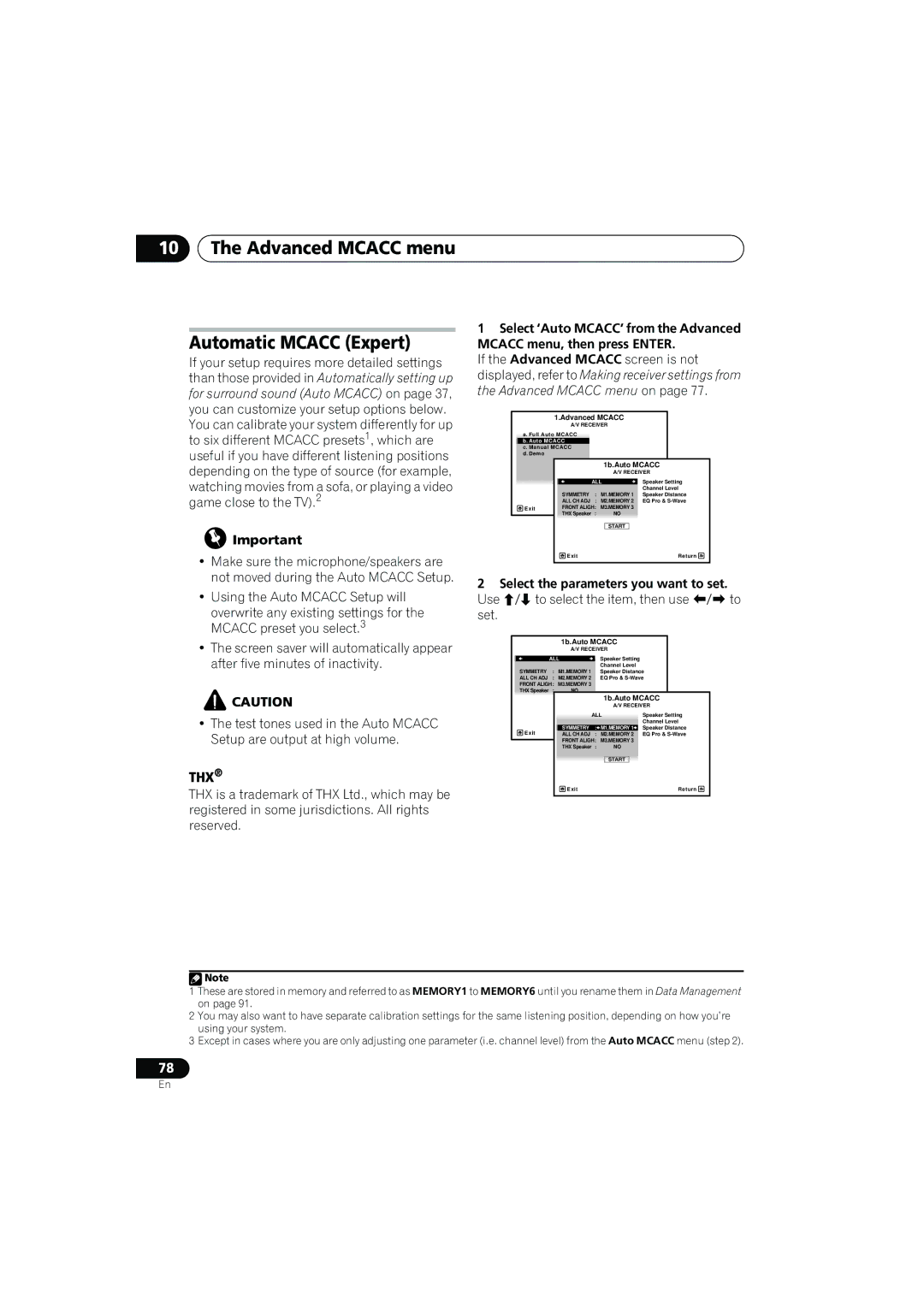 Pioneer VSX-919AH-K manual Advanced Mcacc menu Automatic Mcacc Expert, 1b.Auto Mcacc 