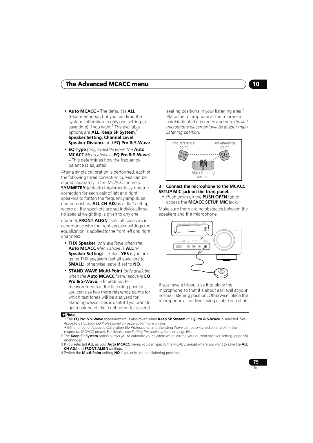 Pioneer VSX-919AH-K manual Advanced Mcacc menu, Auto Mcacc The default is ALL recommended, but you can limit 