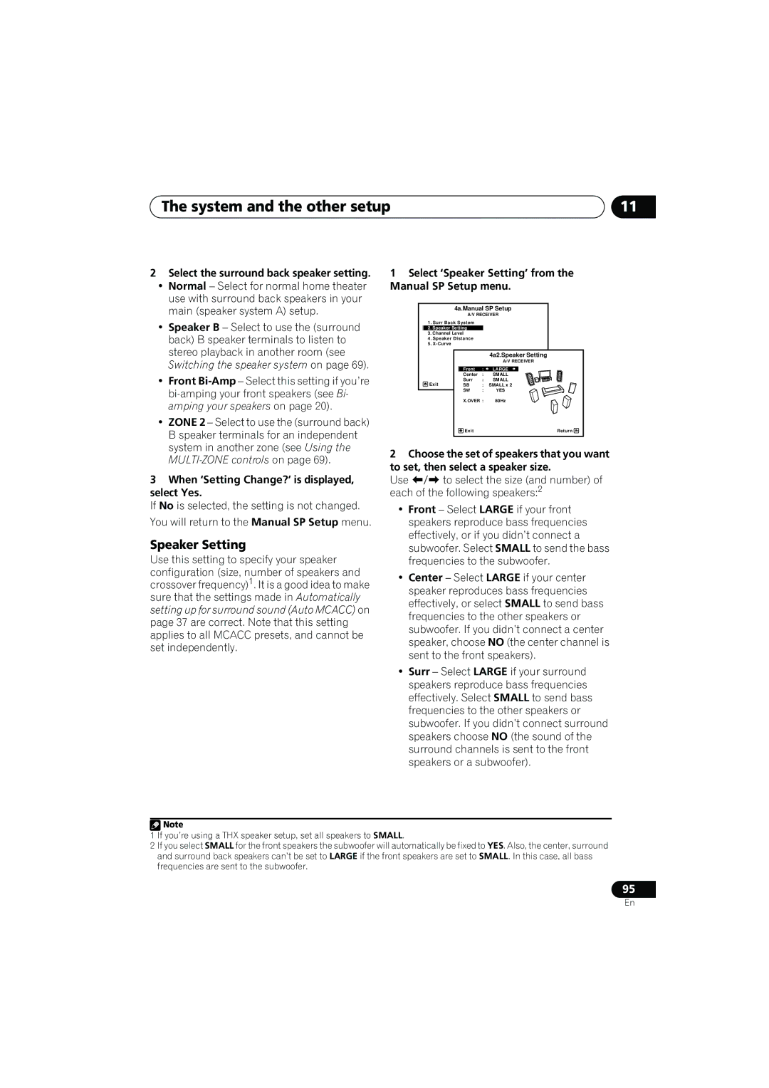 Pioneer VSX-919AH-K manual When ‘Setting Change?’ is displayed, select Yes, Select the surround back speaker setting 