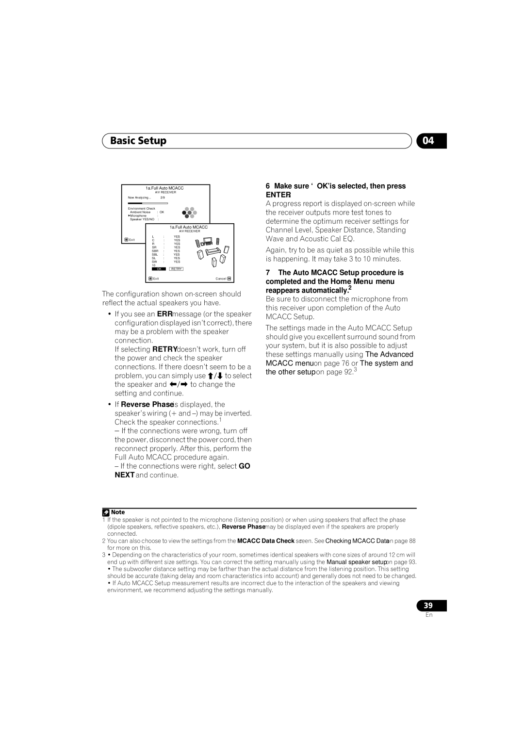 Pioneer VSX-919AH-S manual Make sure ‘OK’ is selected, then press, Reappears automatically.2 