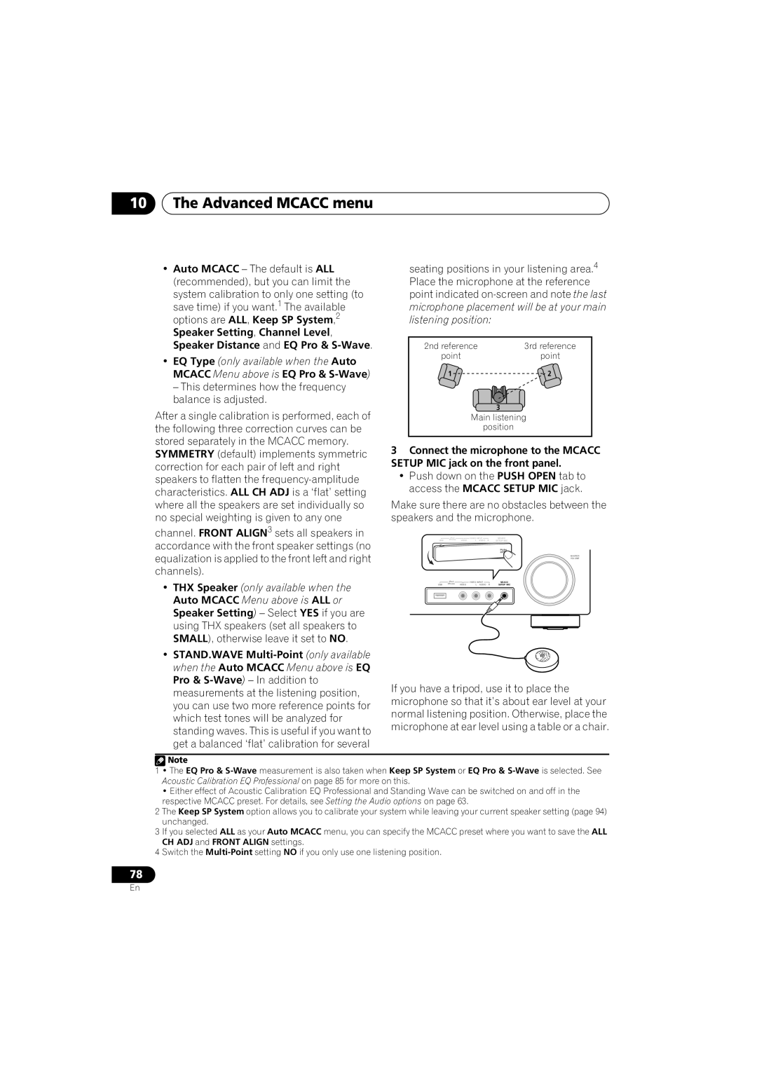 Pioneer VSX-919AH-S manual Advanced Mcacc menu, Auto Mcacc The default is ALL Recommended, but you can limit 