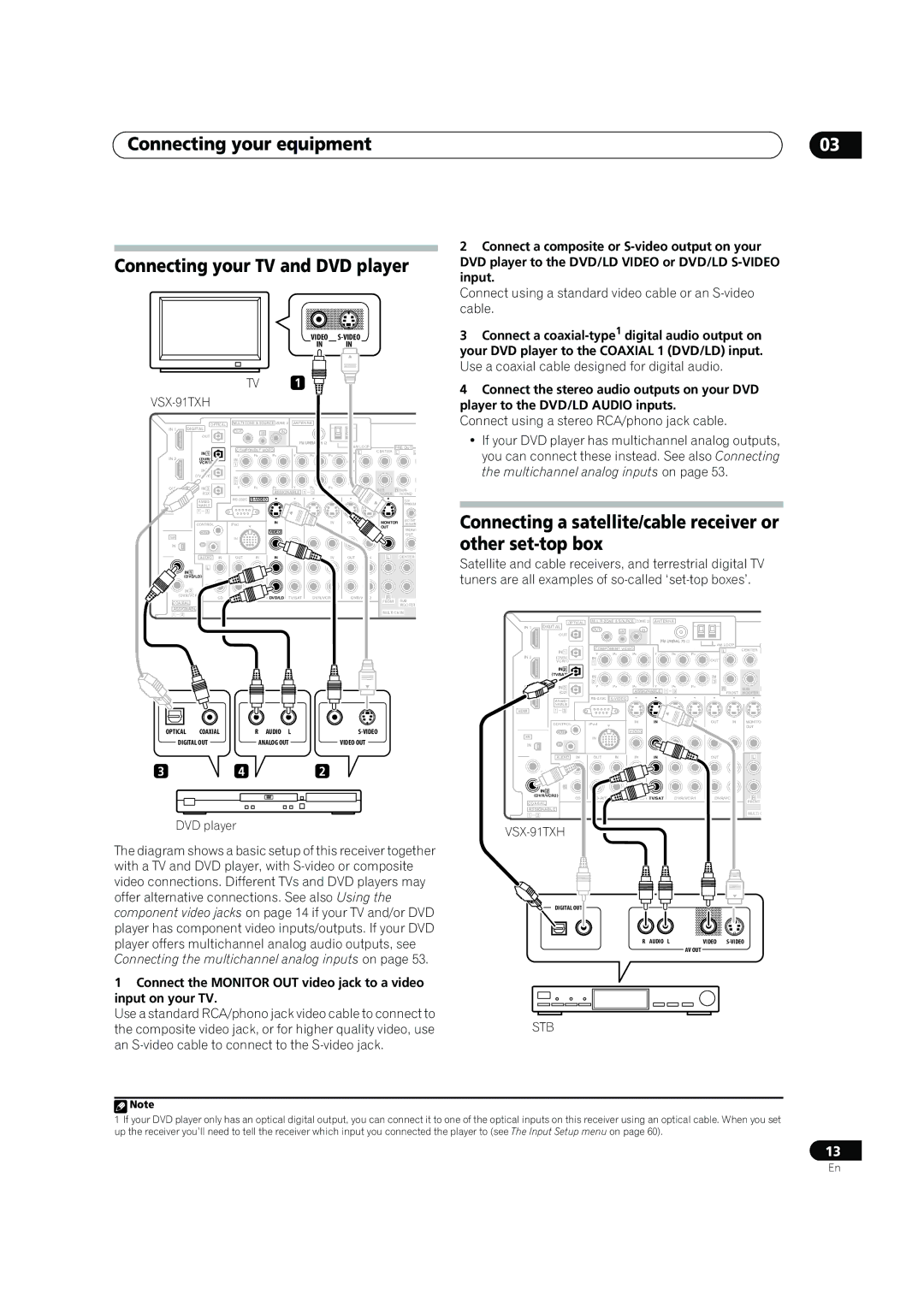 Pioneer VSX-91TXH manual Connecting your equipment Connecting your TV and DVD player, 342 