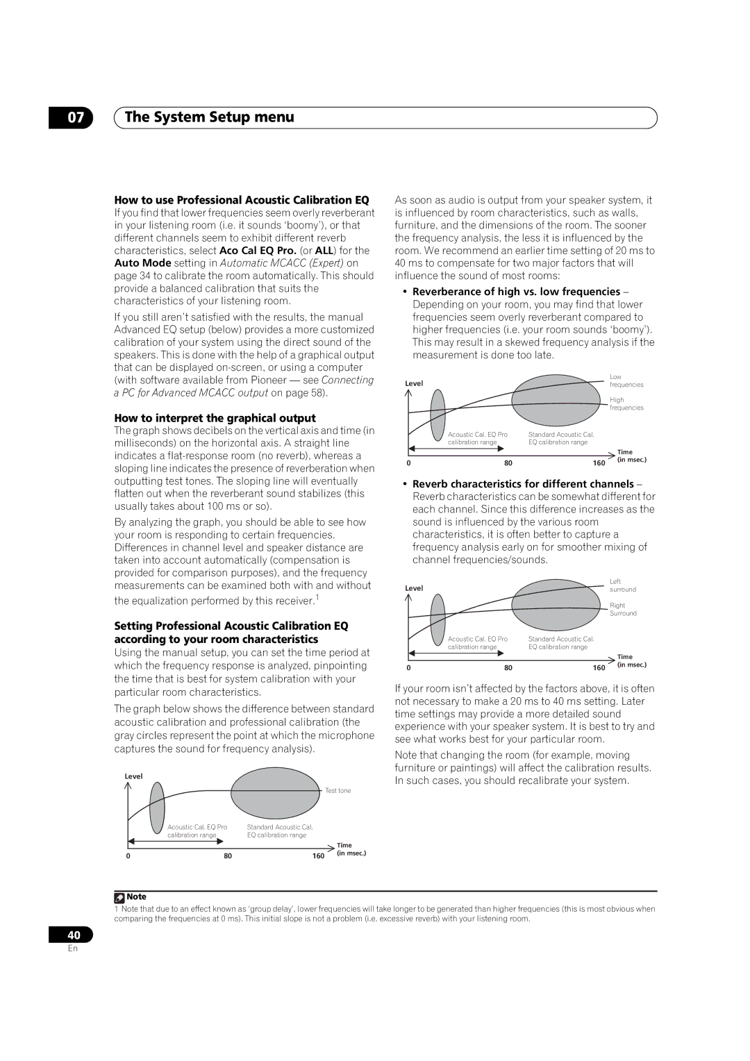 Pioneer VSX-91TXH manual How to use Professional Acoustic Calibration EQ, How to interpret the graphical output 