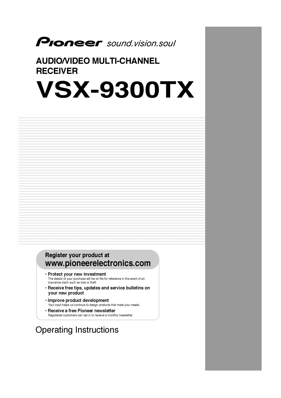 Pioneer VSX-9300TX manual 