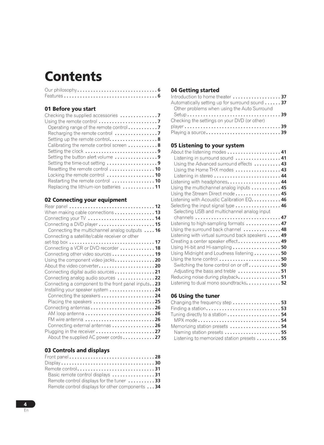 Pioneer VSX-AX10Ai-G manual Contents 