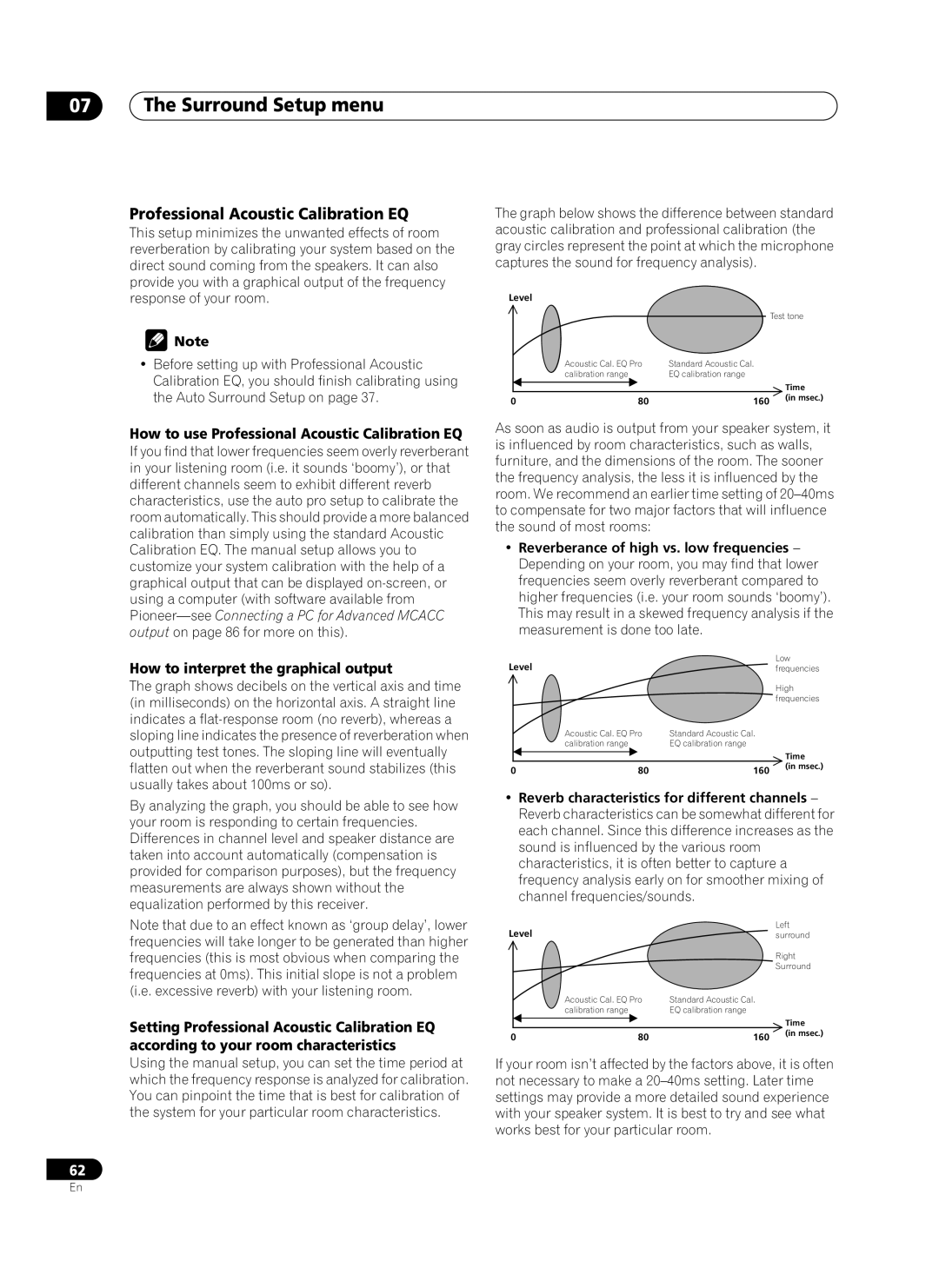 Pioneer VSX-AX10Ai-G manual How to use Professional Acoustic Calibration EQ, How to interpret the graphical output 