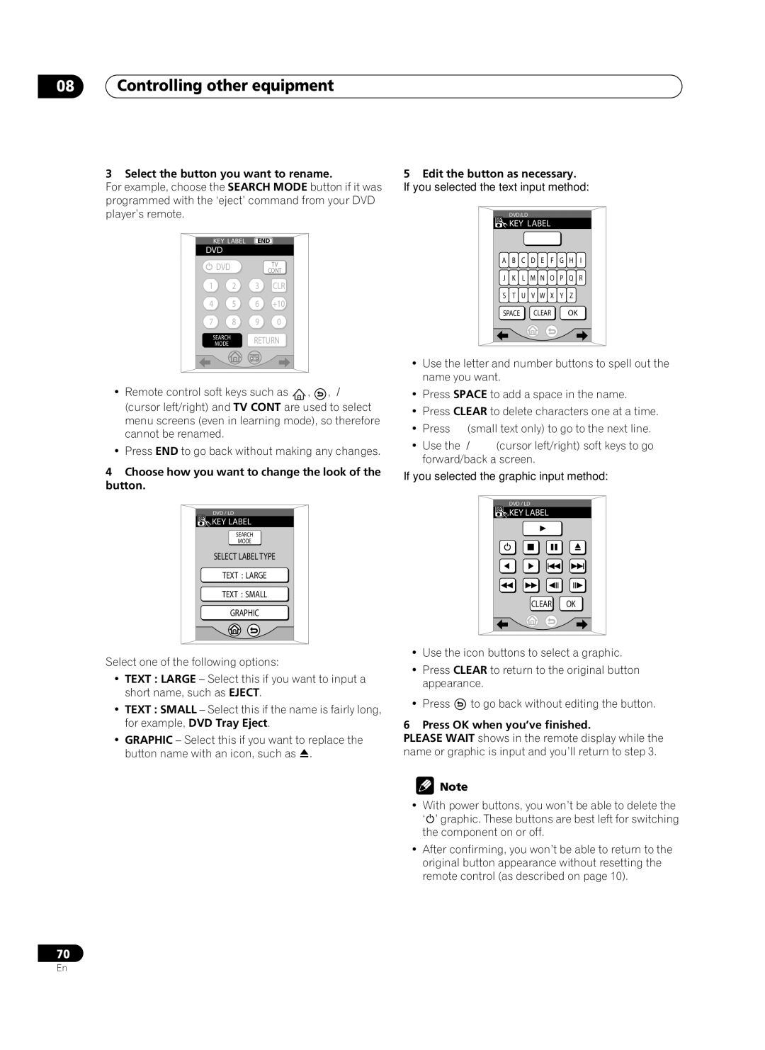 Pioneer VSX-AX10Ai-G manual Select the button you want to rename, Choose how you want to change the look of the button 