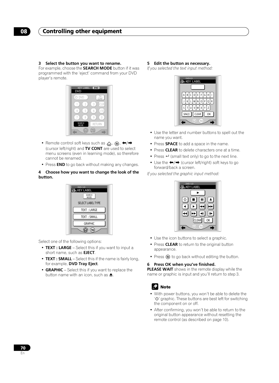 Pioneer VSX-AX10Ai-G manual If you selected the graphic input method, 08Controlling other equipment 
