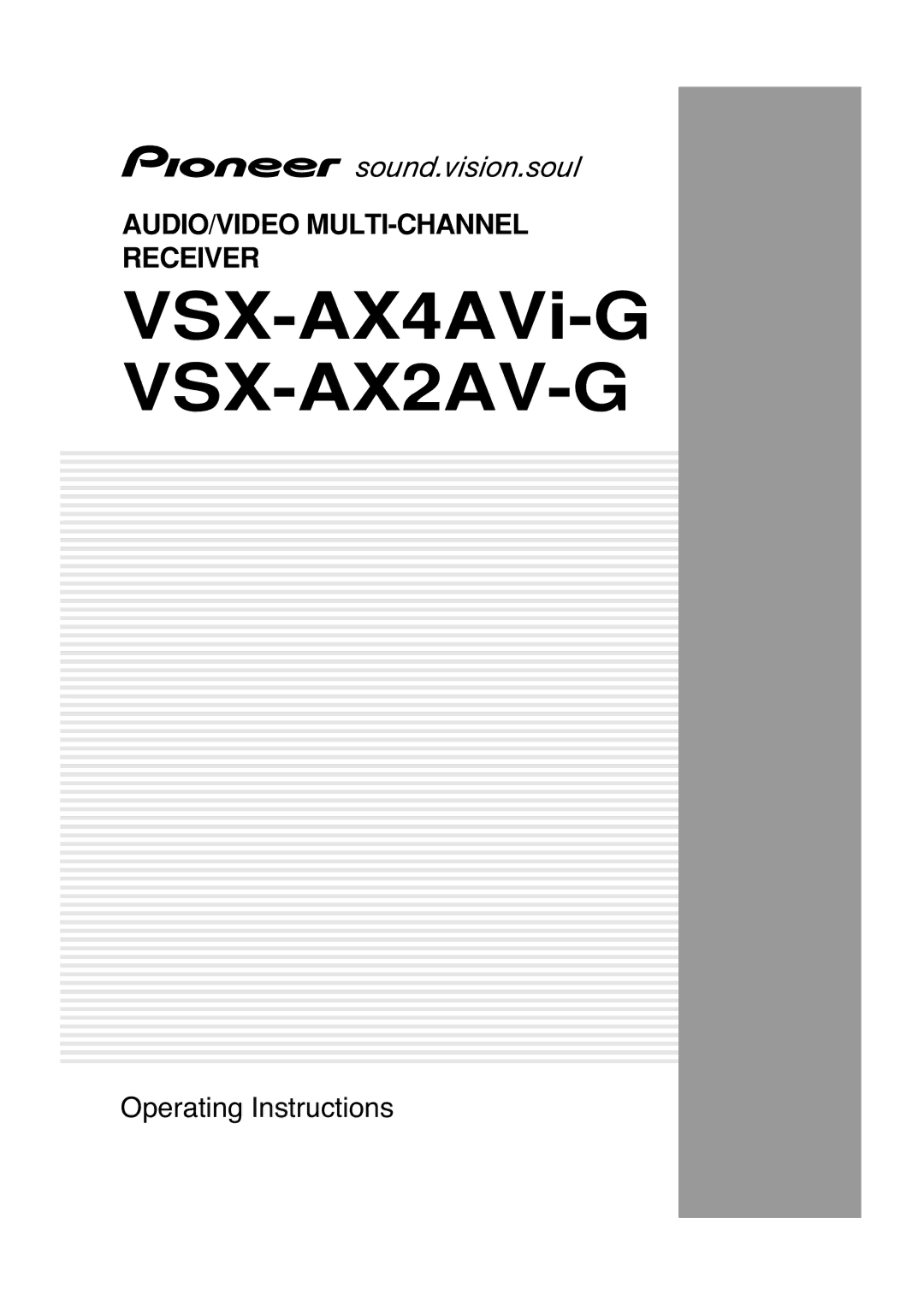 Pioneer manual VSX-AX4AVi-GVSX-AX2AV-G 