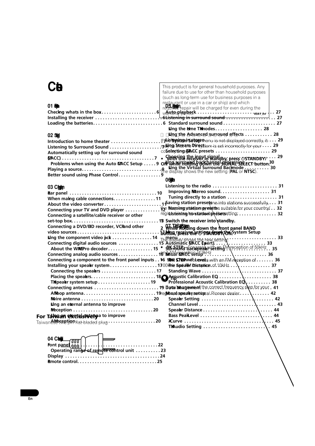 Pioneer VSX-AX2AV-G, VSX-AX4AVi-G manual Contents 