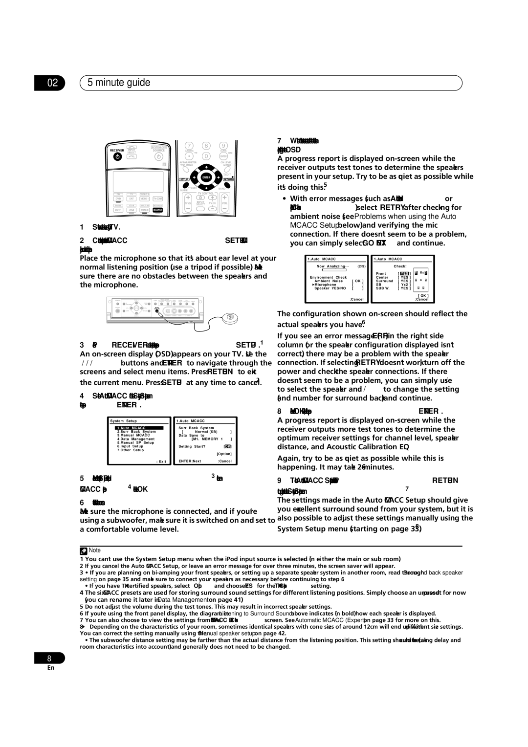 Pioneer VSX-AX2AV-G, VSX-AX4AVi-G manual 02 5 minute guide, Enter 