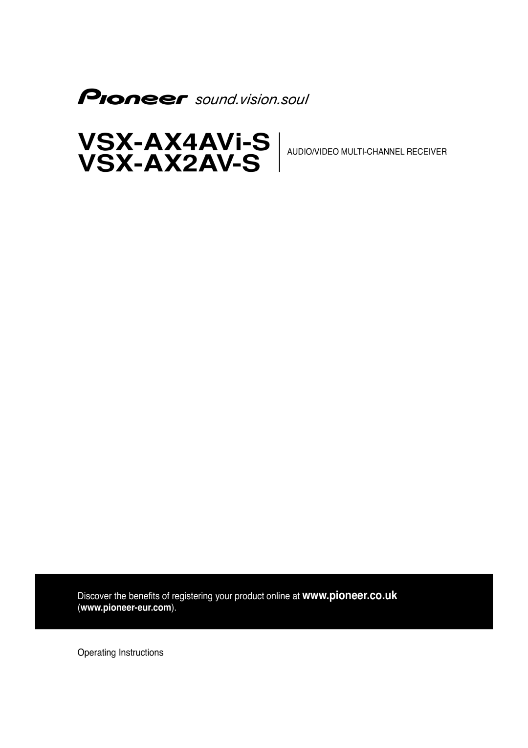 Pioneer manual VSX-AX4AVi-S VSX-AX2AV-S 