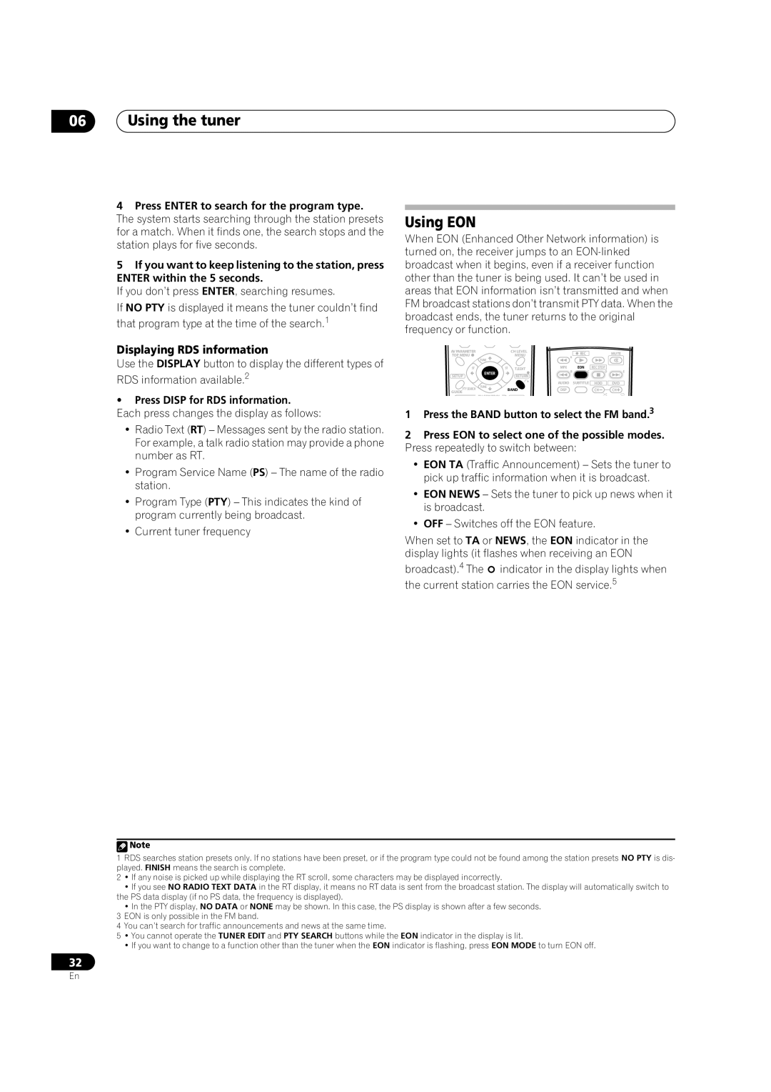 Pioneer VSX-AX4AVi-S, VSX-AX2AV-S manual Using EON, Displaying RDS information, Press Disp for RDS information 