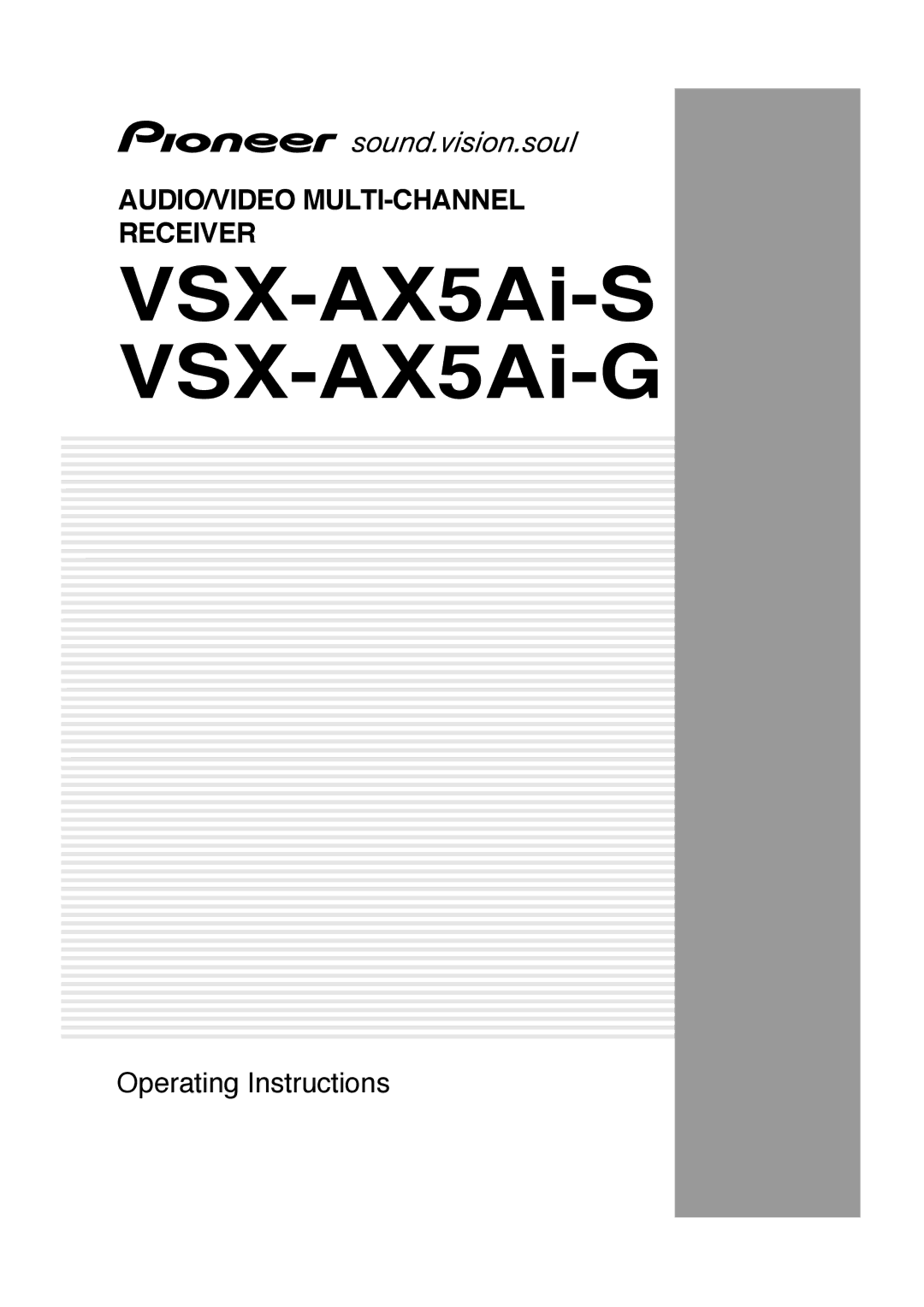 Pioneer manual VSX-AX5Ai-SVSX-AX5Ai-G 