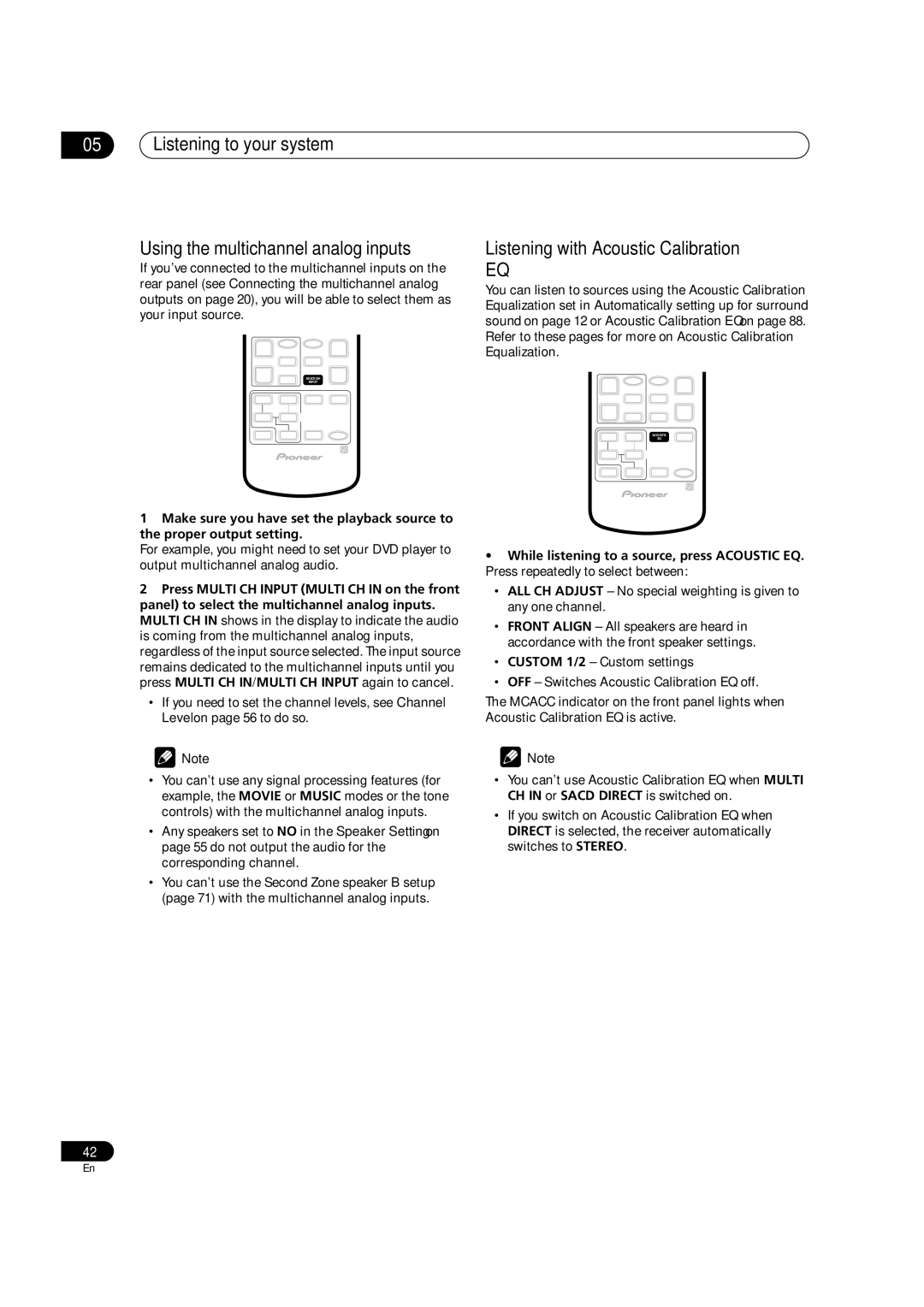 Pioneer VSX-AX5Ai-G, VSX-AX5Ai-S manual Listening with Acoustic Calibration 