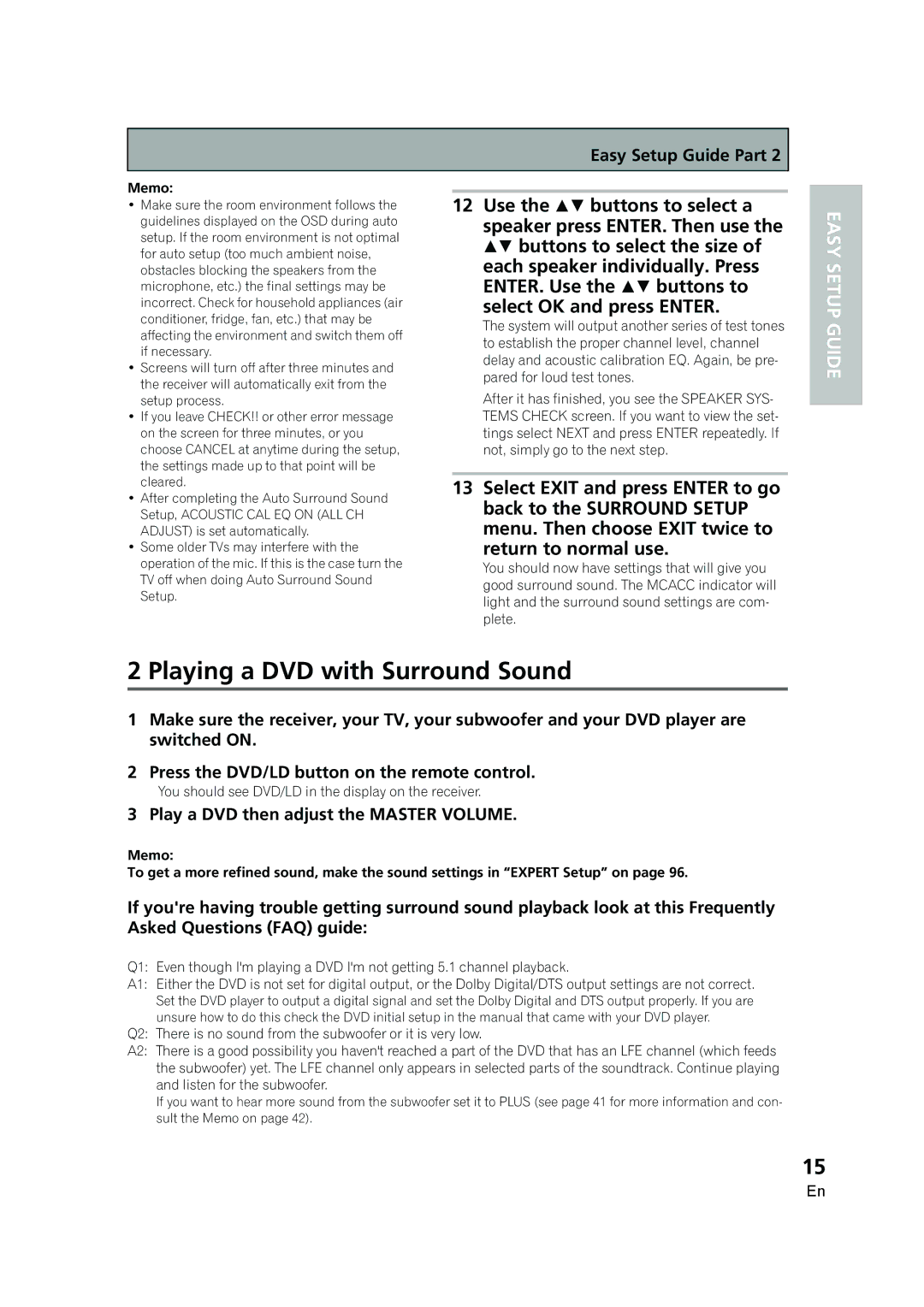 Pioneer VSX-AX5i-G manual Playing a DVD with Surround Sound, Select OK and press Enter, Return to normal use 