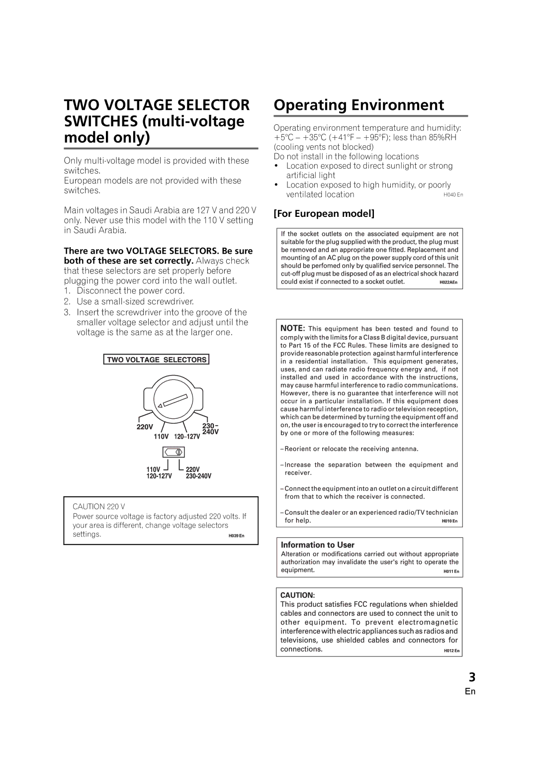 Pioneer VSX-AX5i-G manual Operating Environment 