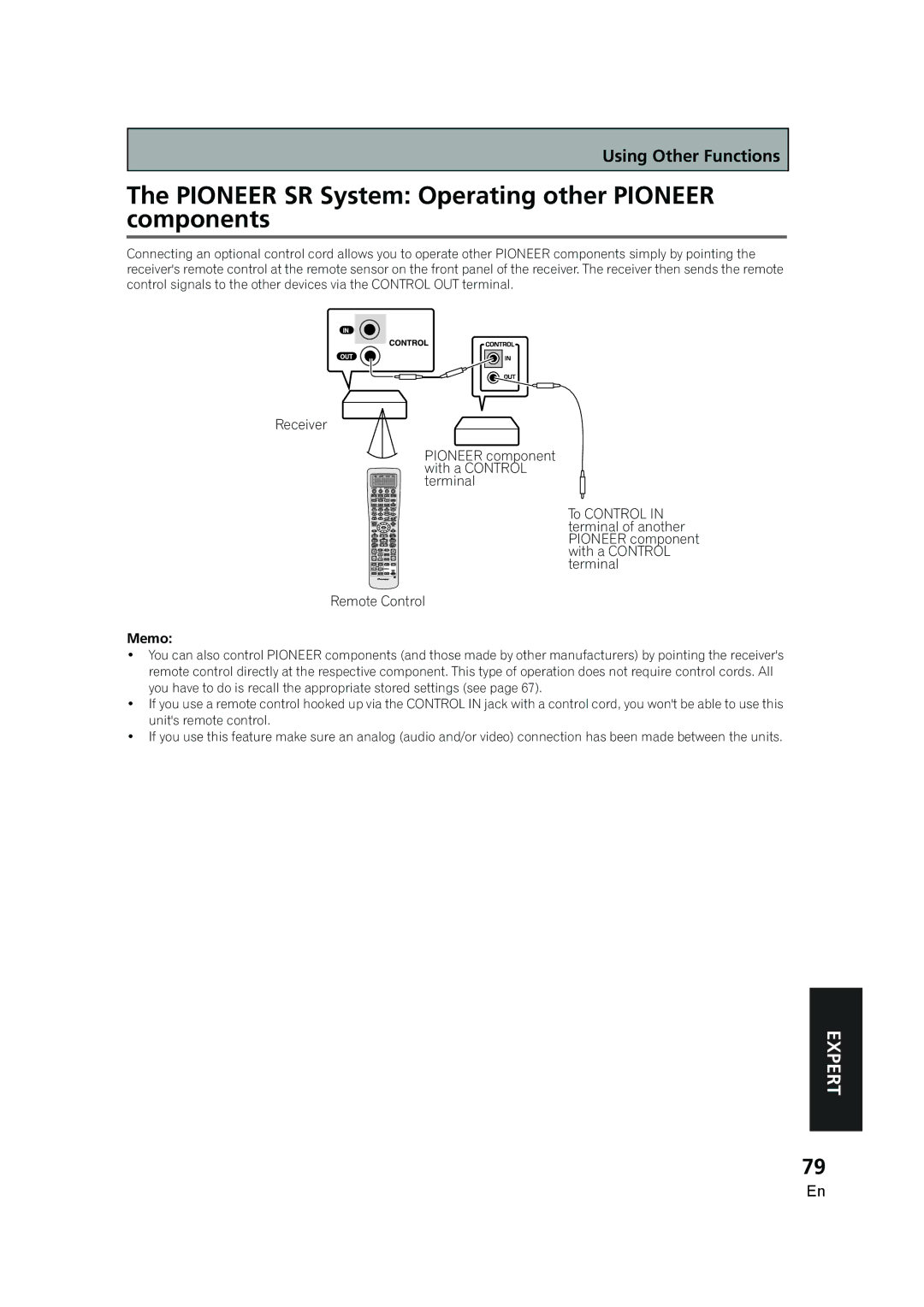 Pioneer VSX-AX5i-G manual Pioneer SR System Operating other Pioneer components 